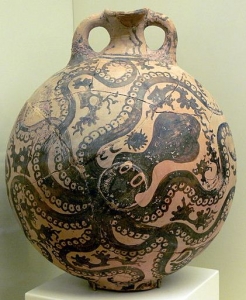 Minoan Palace ware octopus vase 1,500 BC - source Hieraklion Museum via Wikipedia Wolfgang Sauber