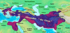 Map of Alexandrian Empire 323 BC - courtesy Thomas Lessman, worldhistorymaps.info