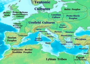 Map of Europe circa 1000 BC - courtesy Thomas Lessman, worldhistorymaps.info