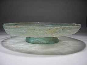 Roman green glass plate, 300 AD