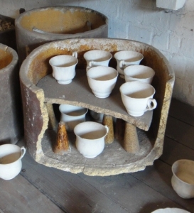 iCups stacked in cut-away sagger. Image courtesy of the Potteries Museum and Art Gallery, Stoke-on-Trent