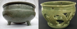 Early Ming celadon censor and separate stand - courtesy Glade Antiques and R&G McPherson Antiques