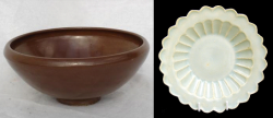 Sung bowl and qingbai flower shaped porcelain dish - courtesy Glade Antiques and R&G McPherson Antiques