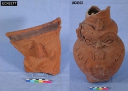 Third Intermediate Period Bes decoration UC42277 and 8902 - Copyright of the Petrie Museum of Egyptian Archaeology, UCL