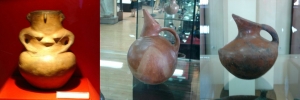 Bolu, female form cup and two bird-beak-spouted burnished jugs, 3,000-2,000 BC - source Museum of Anatolian Civilisations, Ankara