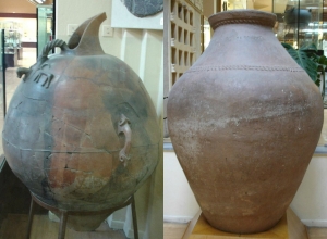 Large Hittite storage vessels, 4.5ft and 6ft tall - source Museum of Anatolian Civilisations, Ankara